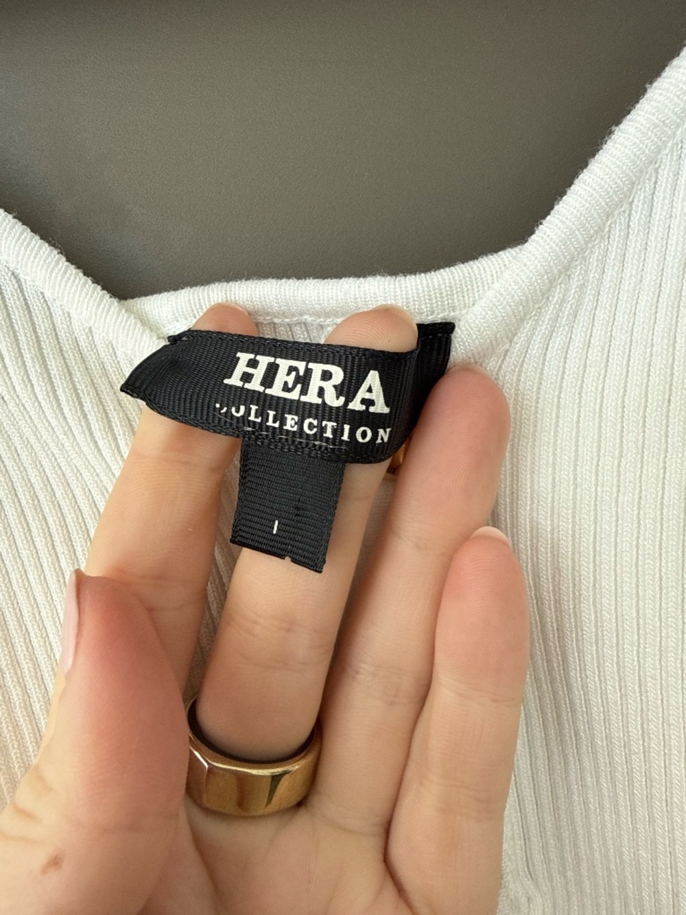 Hera Collection White Ribbed V-Neck Button Bodysuit - Picture 3 of 6